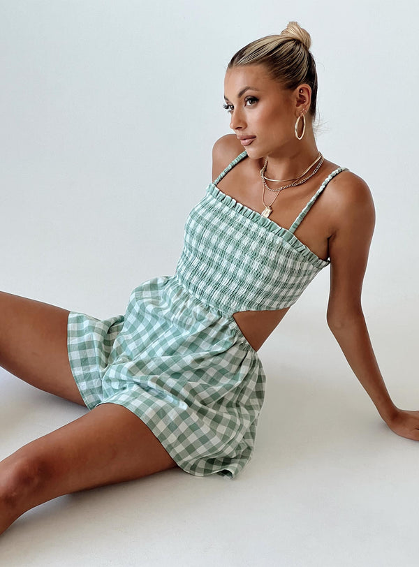 Danton Romper Green Gingham