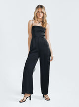 Bryne Satin Jumpsuit Black
