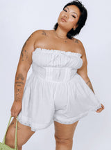 VIP Strapless Romper White Curve