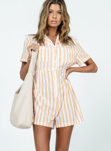 Etta Romper Orange Stripe
