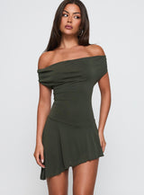 I Attract It Cowl Halter Playsuit Green