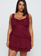 Shantelle Romper Burgundy Curve