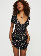 Kezai Romper Black Floral