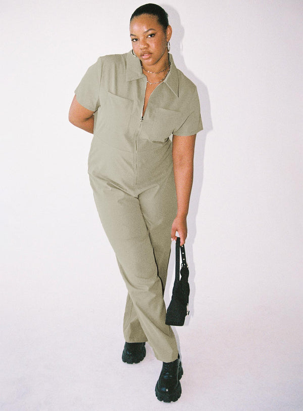Loretta Jumpsuit Khaki Curve