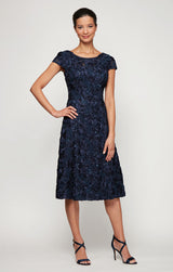 Audrey Rosette Lace Short Dress