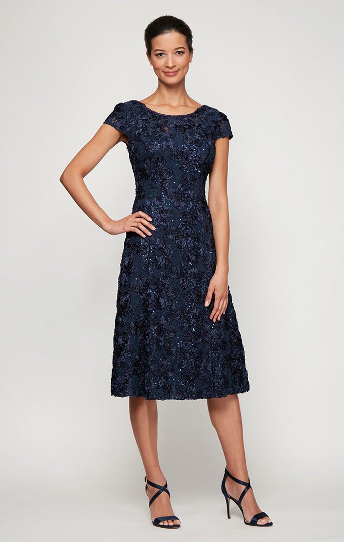 Audrey Rosette Lace Short Dress