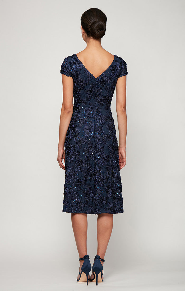 Audrey Rosette Lace Short Dress