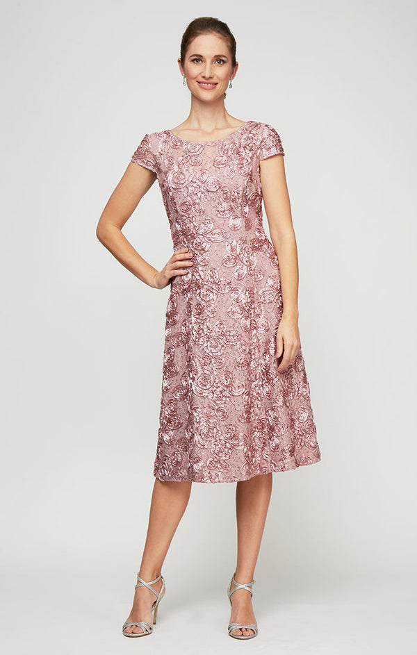 Audrey Rosette Lace Short Dress