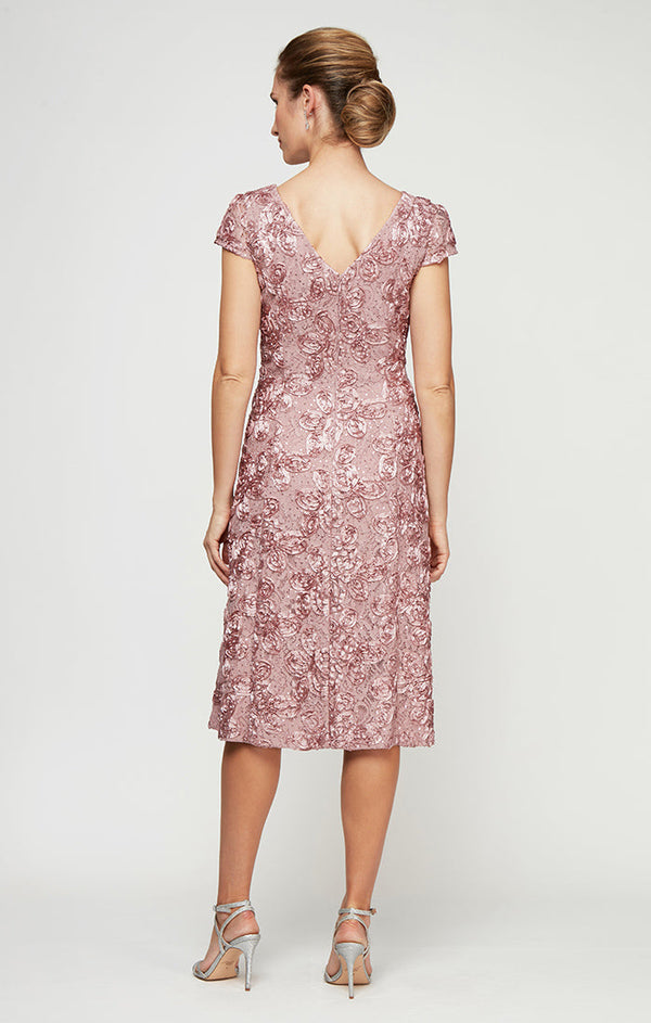 Audrey Rosette Lace Short Dress