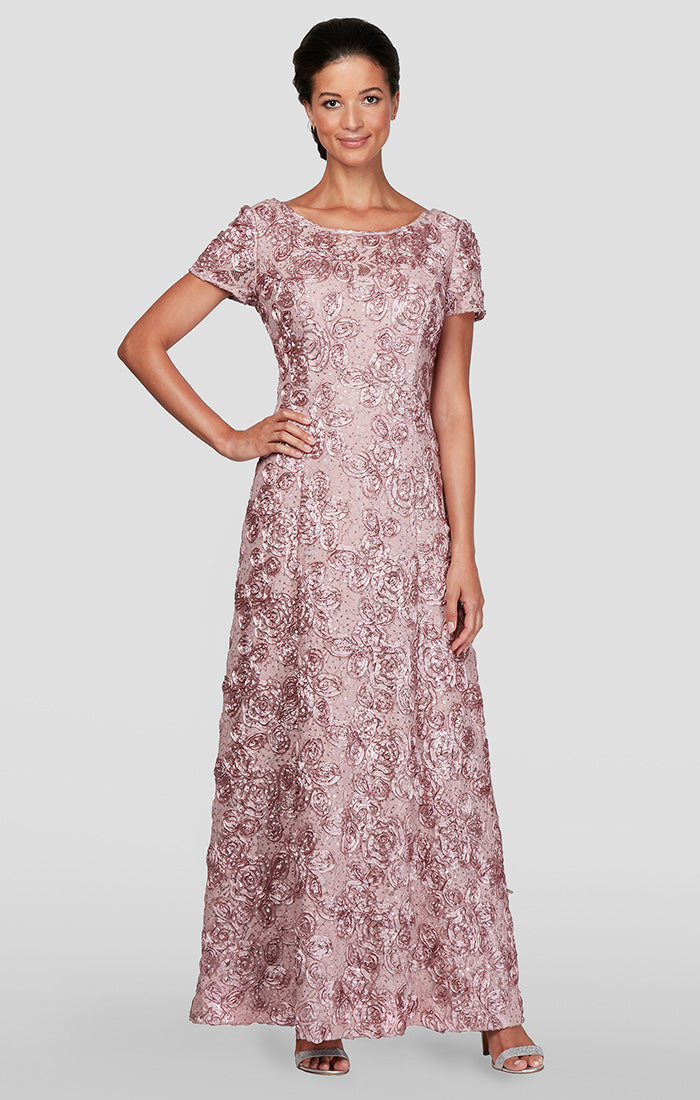 Evelyn Rosette Lace Long Gown
