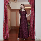 Evelyn Rosette Lace Long Gown