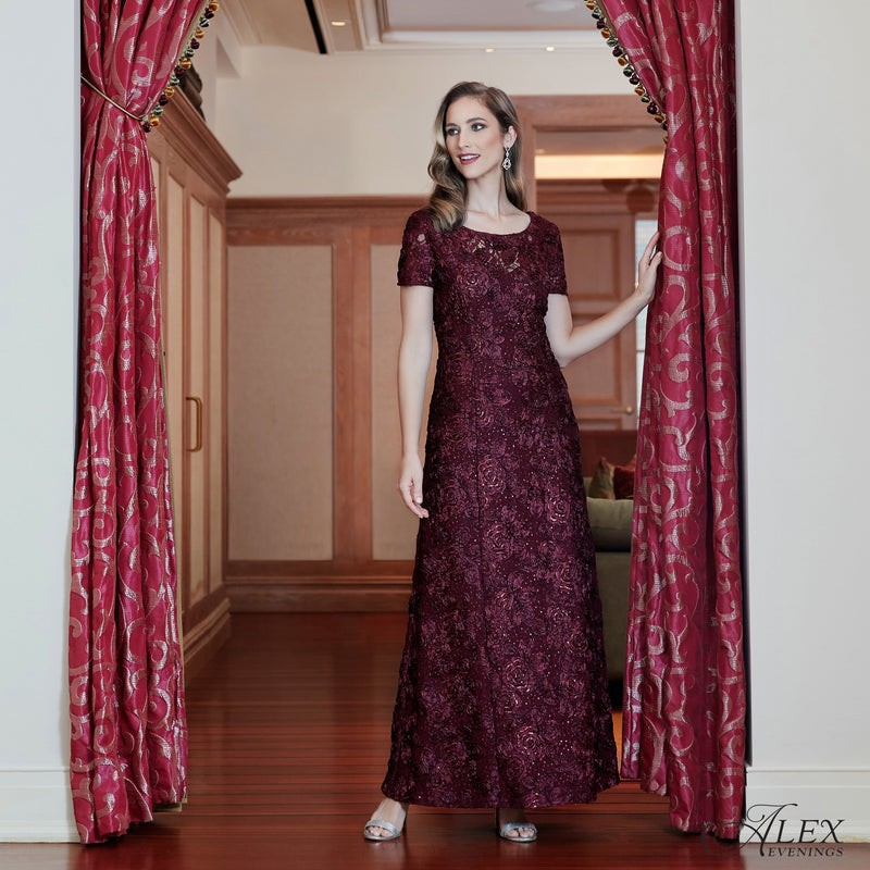 Evelyn Rosette Lace Long Gown