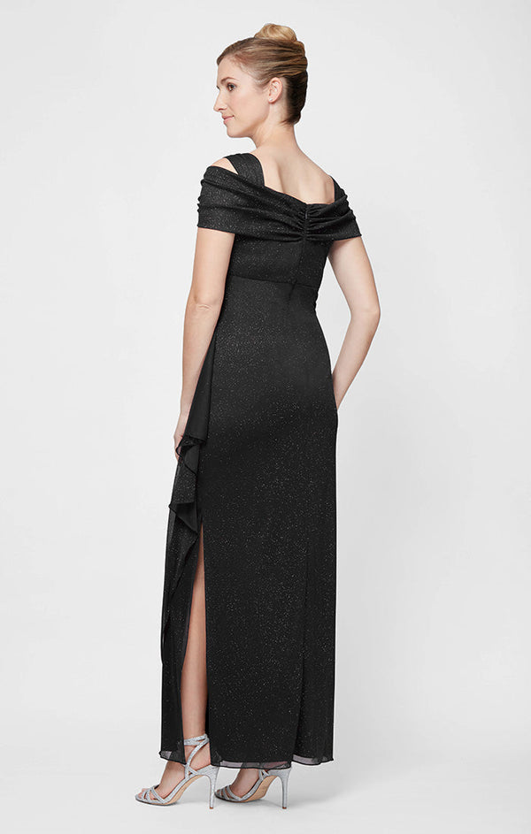 Petite Hannah Glitter Mesh Gown