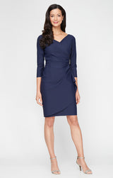Diana Cascade Ruffle Sheath Contour Dress