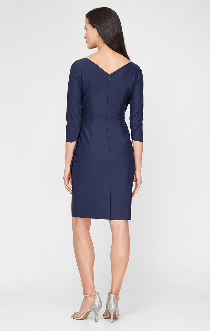 Diana Cascade Ruffle Sheath Contour Dress
