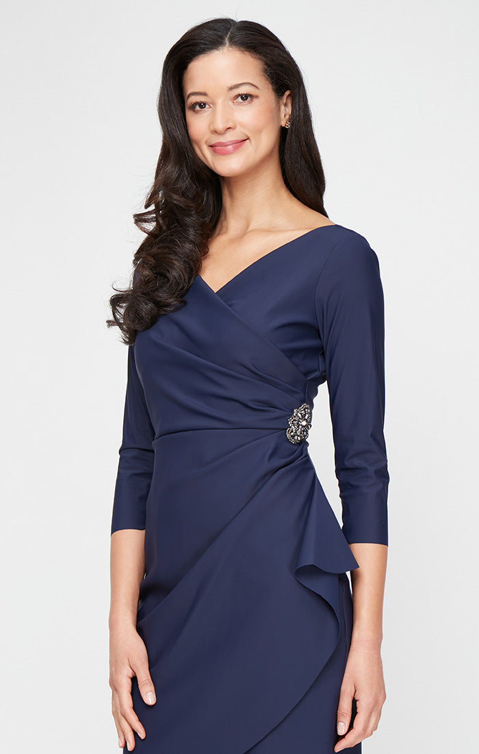 Diana Cascade Ruffle Sheath Contour Dress