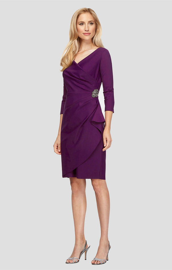 Diana Cascade Ruffle Sheath Contour Dress