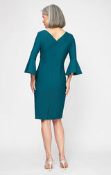 Regular - Contour Cocktail Dress with Bell Sleeves & Embellished Hip