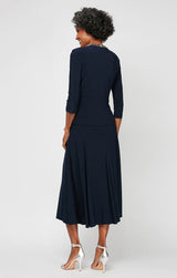 Petite Matte Jersey Jacket Dress with Beaded Trim Detail