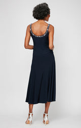 Petite Matte Jersey Jacket Dress with Beaded Trim Detail
