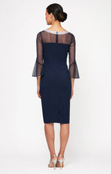 Olivia Illusion Neck Crepe Dress
