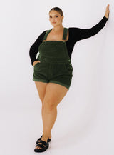 Kacey Short Overalls Khaki Curve