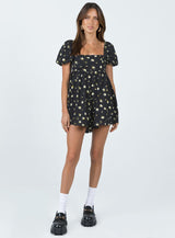 Lorna Romper Black Floral