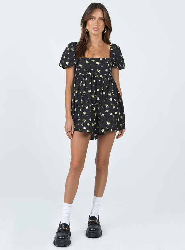Lorna Romper Black Floral