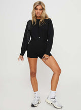 Palmera Long Sleeve Romper Black
