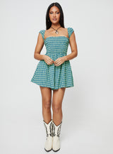 Lillis Romper Green Check
