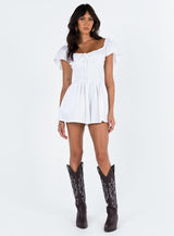 Front Row Romper Plain White
