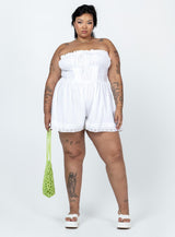 VIP Strapless Romper White Curve