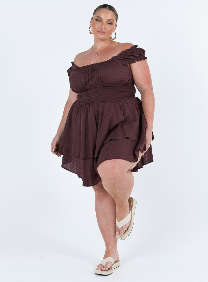 The Love Galore Romper Brown Curve