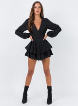 String Of Stars Romper Black