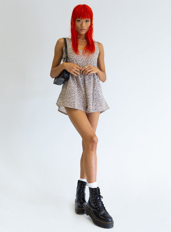 Tay Leopard Romper Leopard