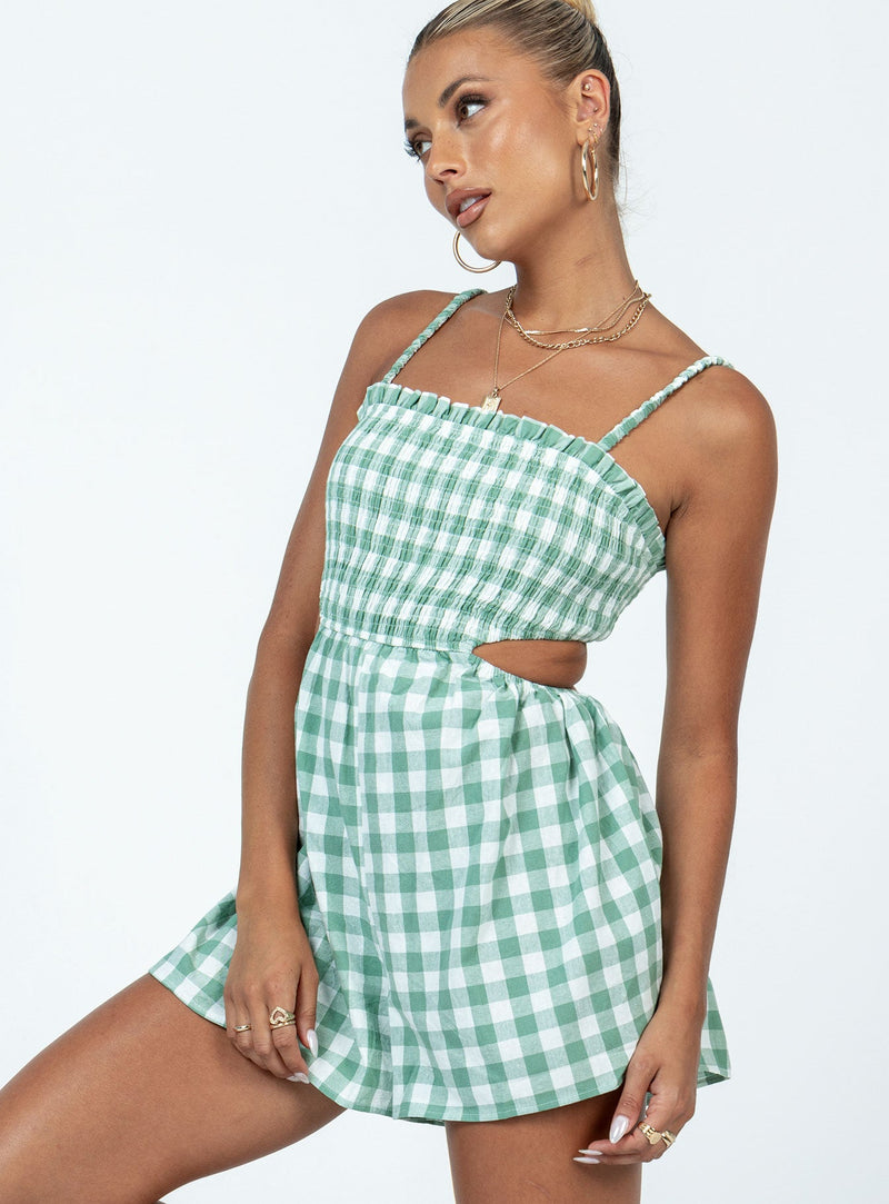 Danton Romper Green Gingham