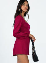 Hastings Long Sleeve Romper Burgundy