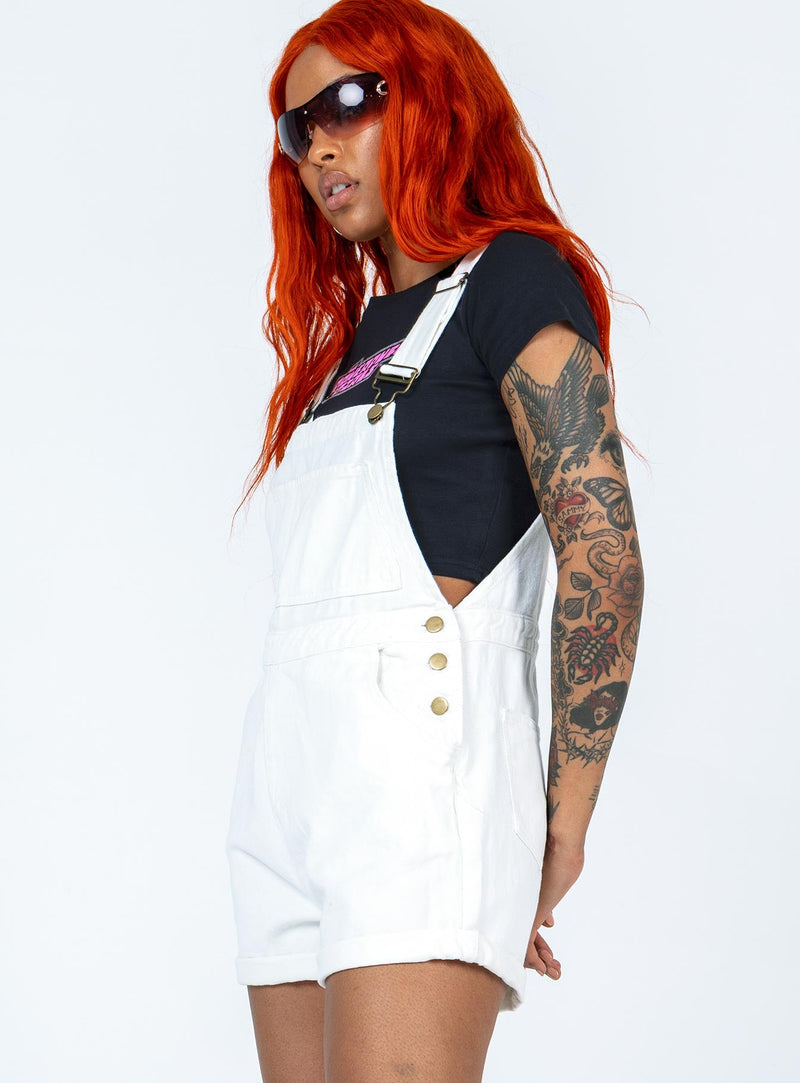 Kacey Short Overalls White