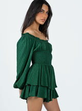 The Love Galore Long Sleeve Romper Green