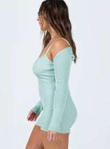 Noelene Bolero Knit Romper Blue