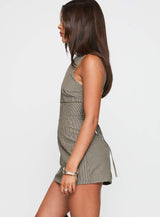 Yumiko Romper Green Stripe
