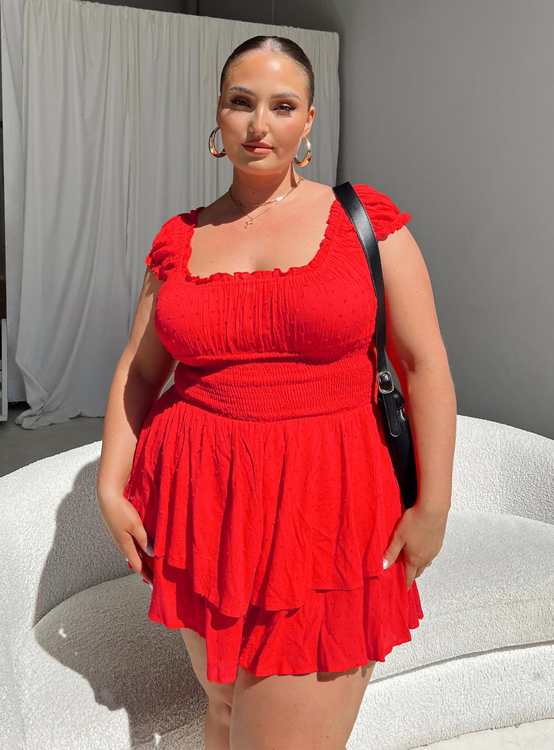 The Love Galore Romper Red Curve
