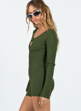 Calia Long Sleeve Romper Green