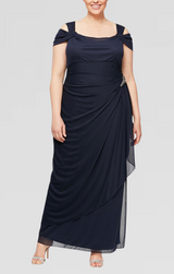 Plus Camille Cowl Neck Gown