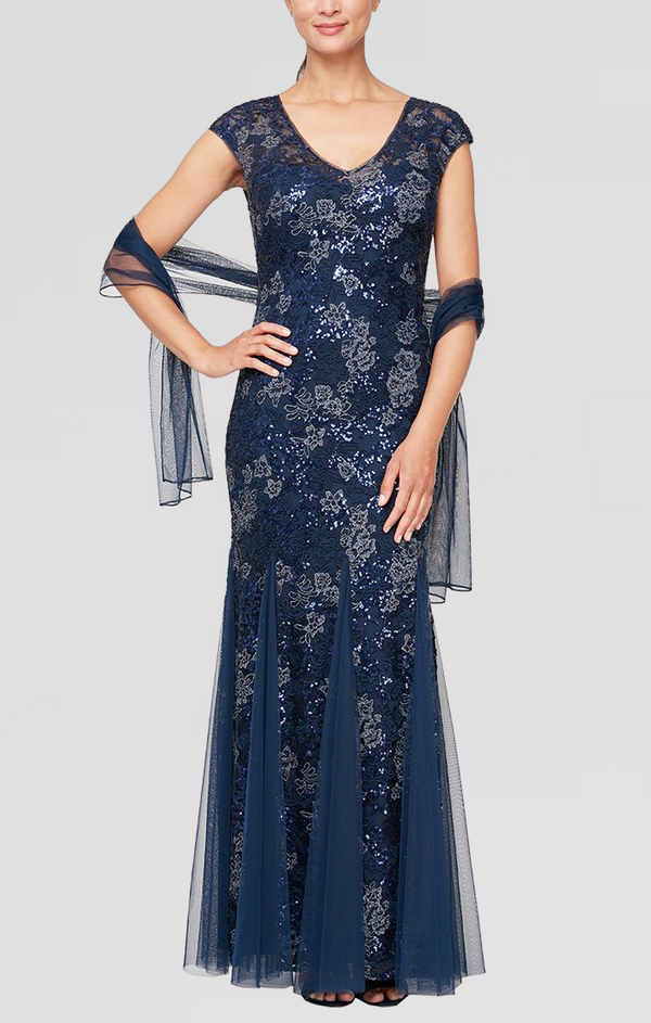 Petite - Emily Embroidered Fit and Flare Dress