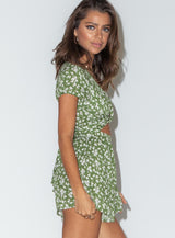 Ragnar Tie Front Romper Green Floral