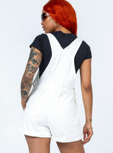 Kacey Short Overalls White