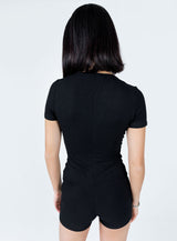 Angel Short Sleeve Romper Black