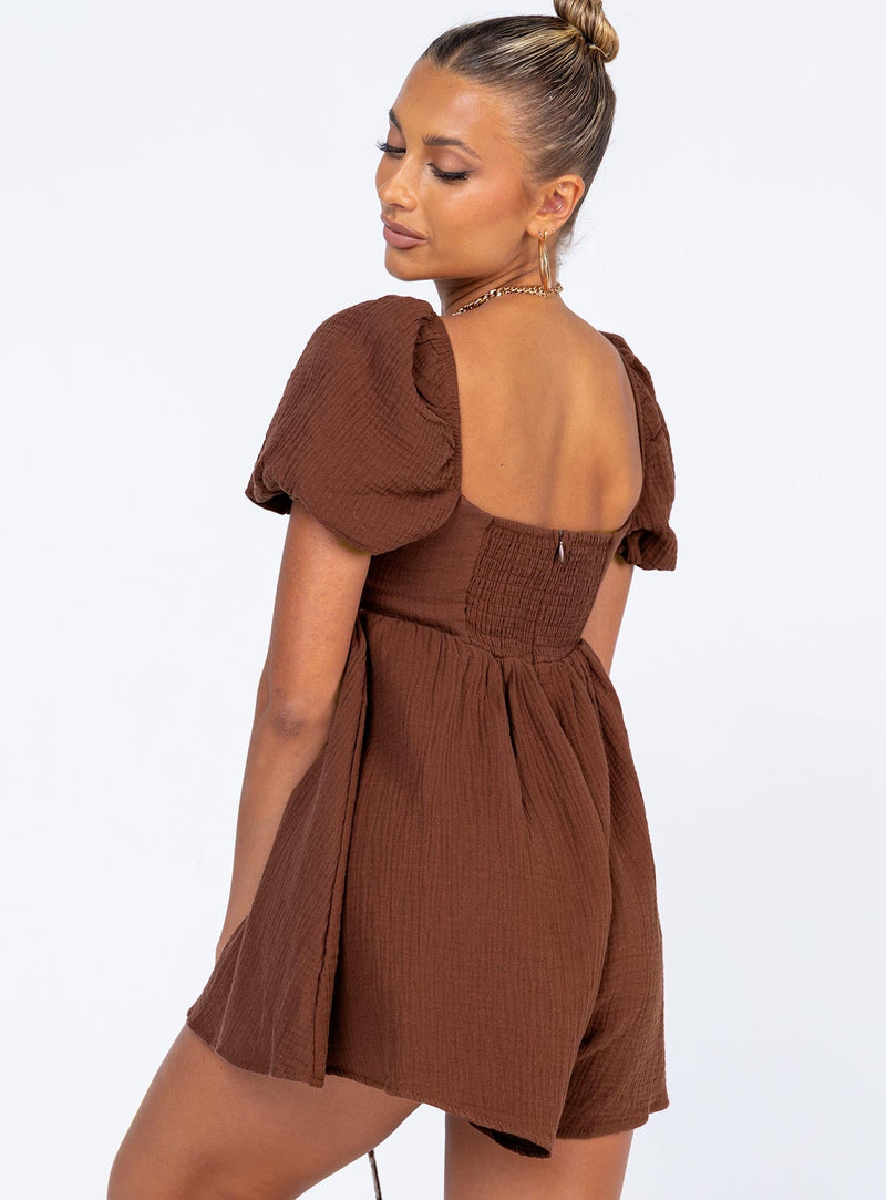Lorna Romper Brown Petite