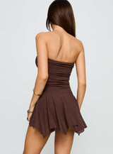 Minxie Strapless Romper Brown
